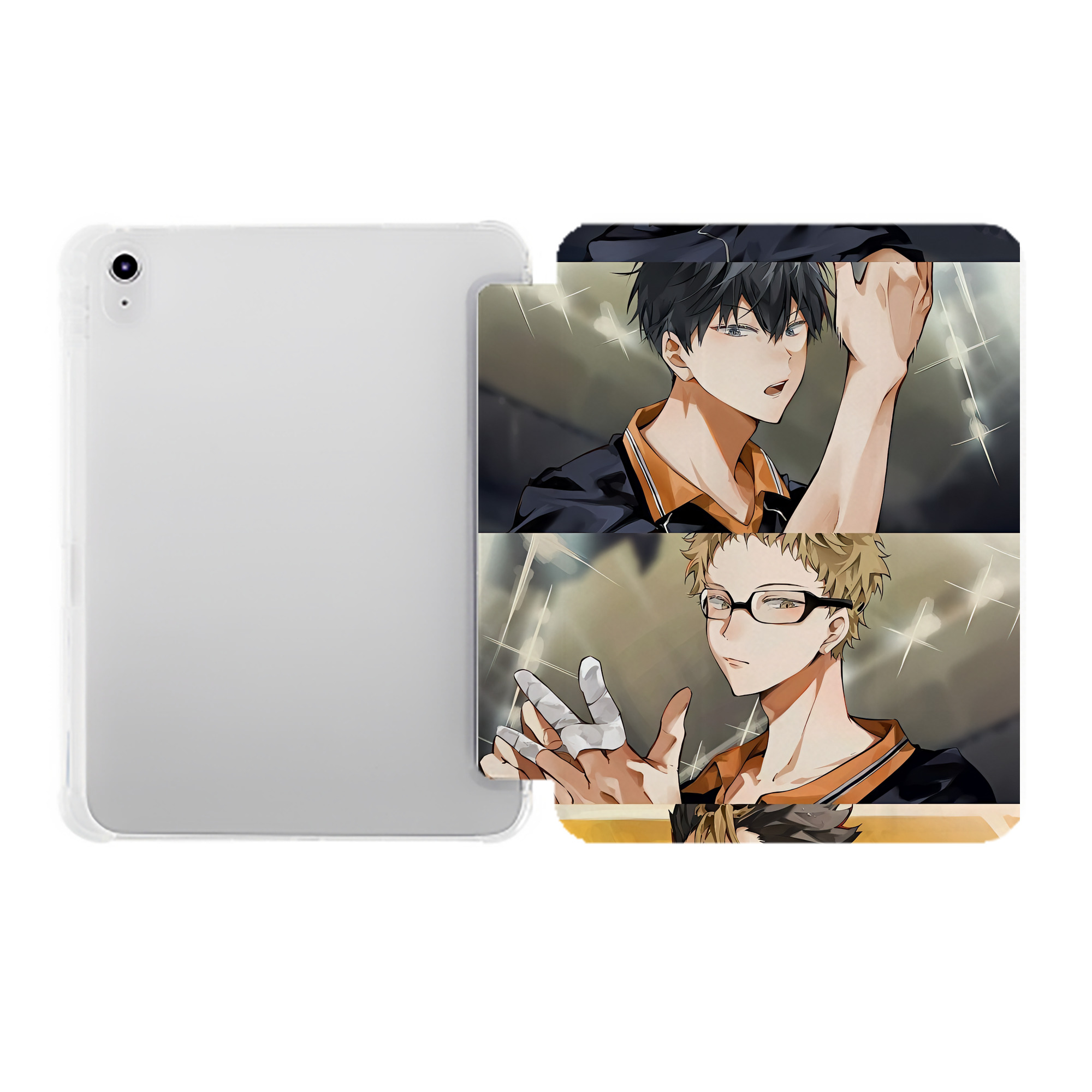 （画像用） ハイキュー!! Haikyu!! IPad ケース ペン収納付き 三つ折りスタンド PUレザー×シリコン 対応機種9.5/10.5/10.9インチ